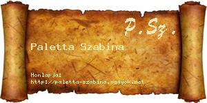 Paletta Szabina névjegykártya